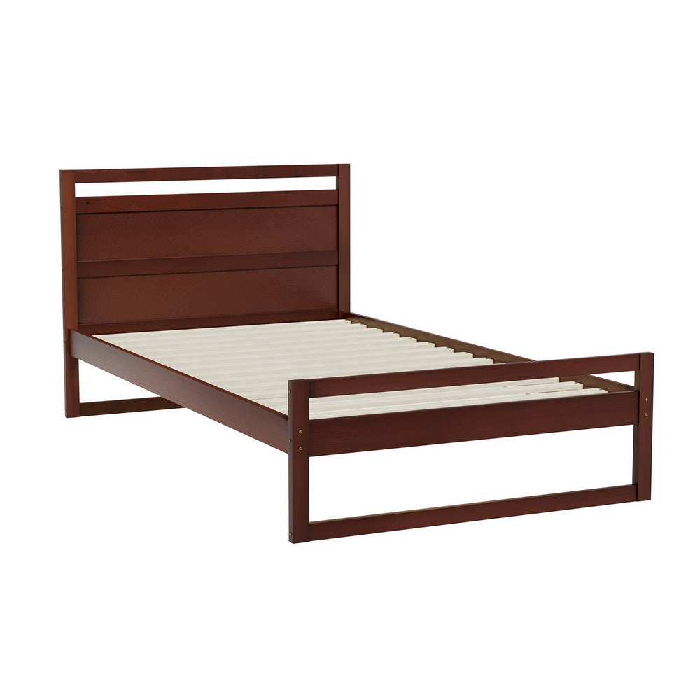 Nashville (King Single) Pinewood Bed Frame - Walnut - Homecoze