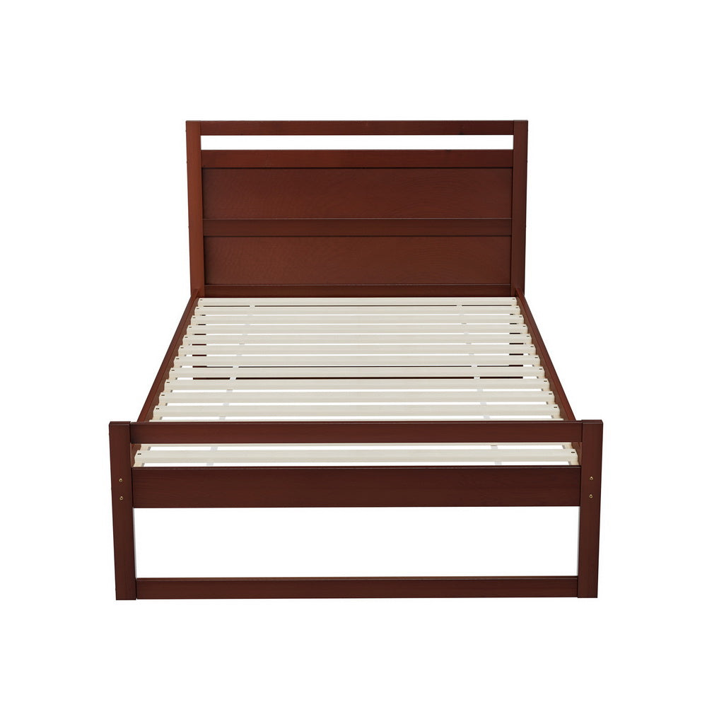 Nashville (King Single) Pinewood Bed Frame - Walnut - Homecoze