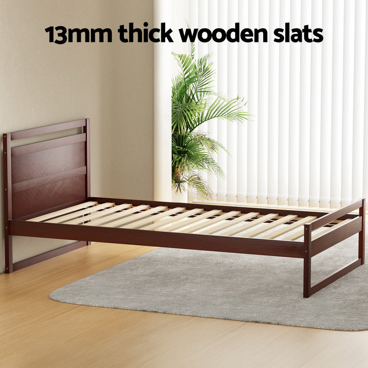 Nashville (King Single) Pinewood Bed Frame - Walnut