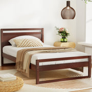 Nashville (King Single) Pinewood Bed Frame - Walnut - Homecoze