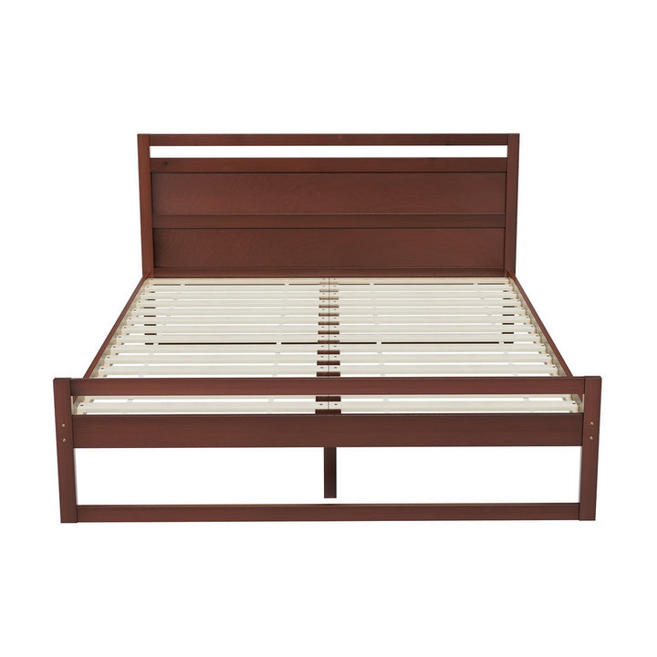 Nashville (Queen) Pinewood Bed Frame - Walnut