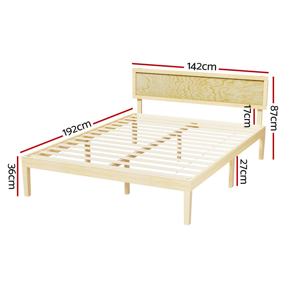 Reno (Double) Pinewood Bed Frame - Pine - Homecoze