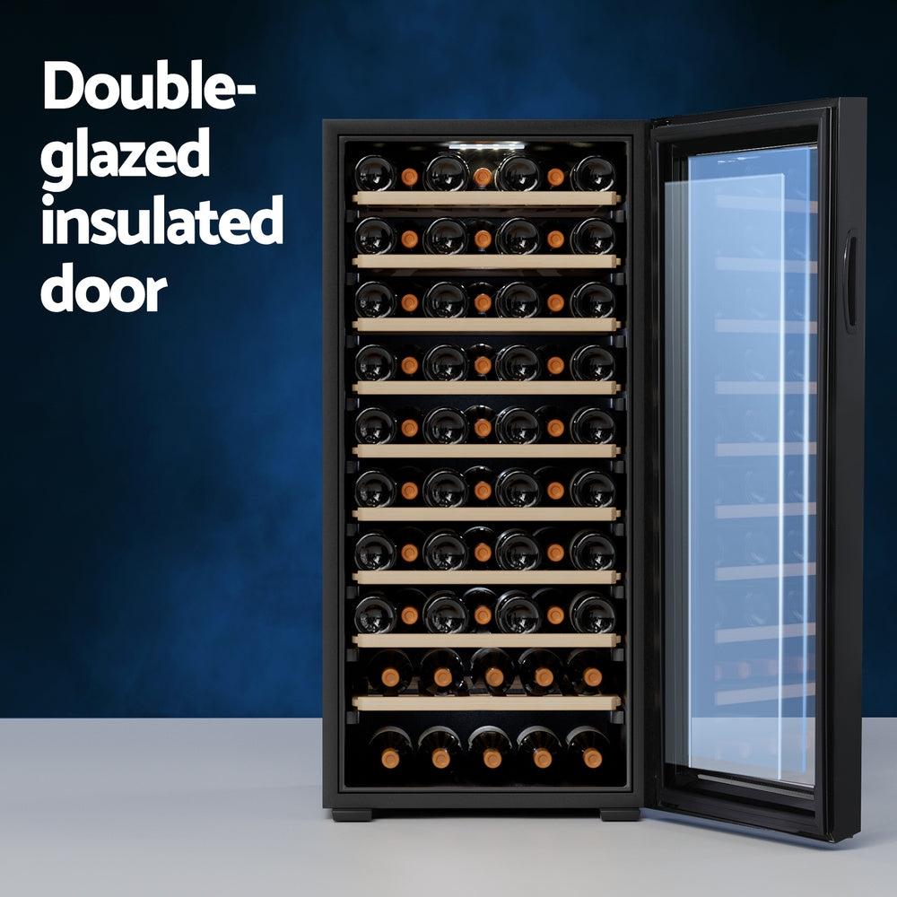 66-Bottle Wine Fridge Cooler - Black - Homecoze