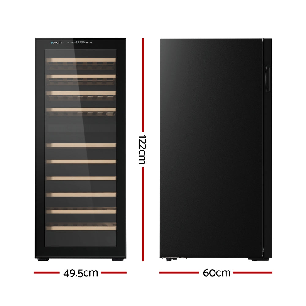 80-Bottle Dual Zone Wine Fridge Cooler - Black - Homecoze