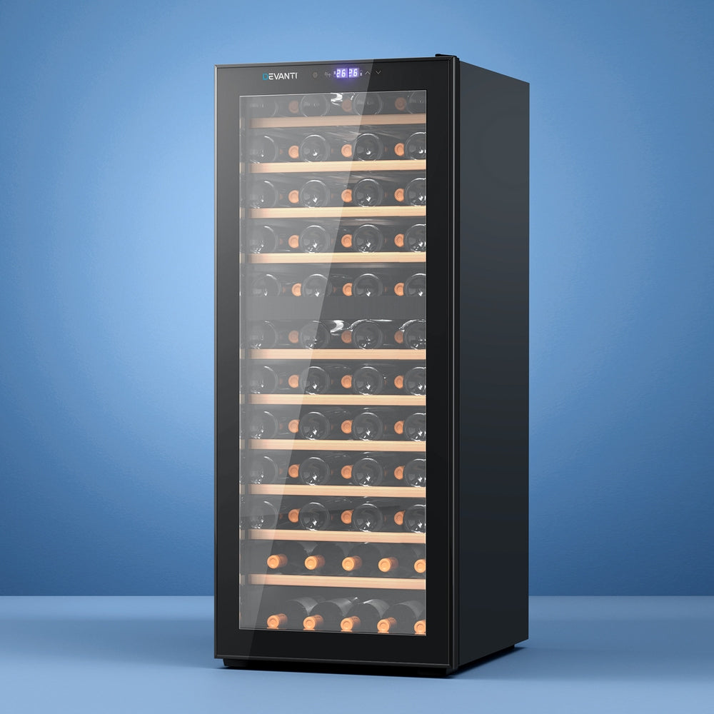 80-Bottle Dual Zone Wine Fridge Cooler - Black - Homecoze