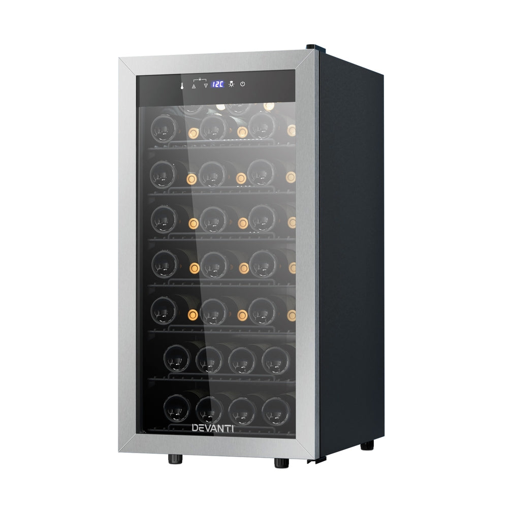 42-Bottle Wine Fridge Cooler - Black - Homecoze