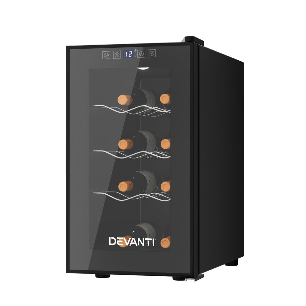 8-Bottle Mini Wine Fridge Cooler - Black - Homecoze