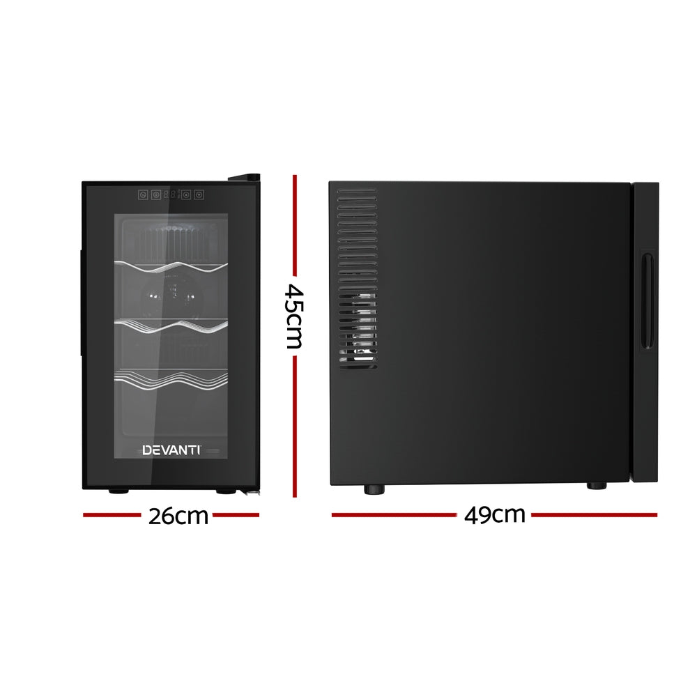 8-Bottle Mini Wine Fridge Cooler - Black - Homecoze