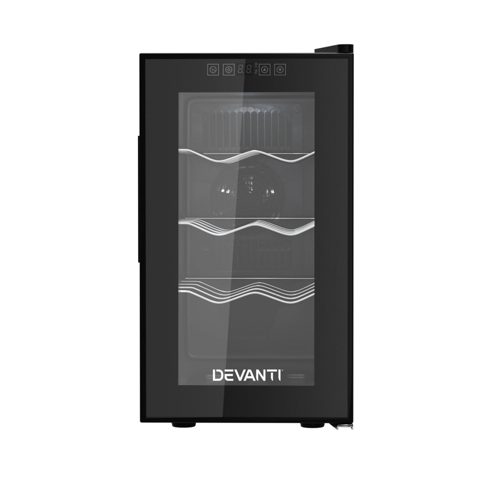 8-Bottle Mini Wine Fridge Cooler - Black - Homecoze