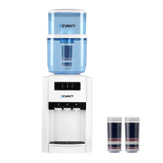22L Bench Top Water Cooler Dispenser Three Tap Hot/Cold/Room Temp with 2 Purifier Filter Elements - Homecoze