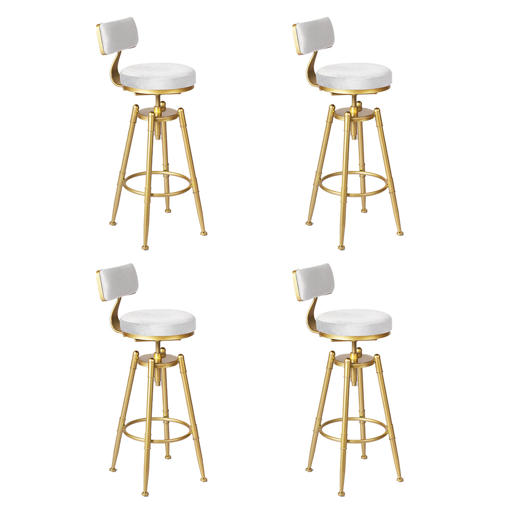 Levede 4x Bar Stools Swivel Kitchen Bar Chair White-2018816899323924480
