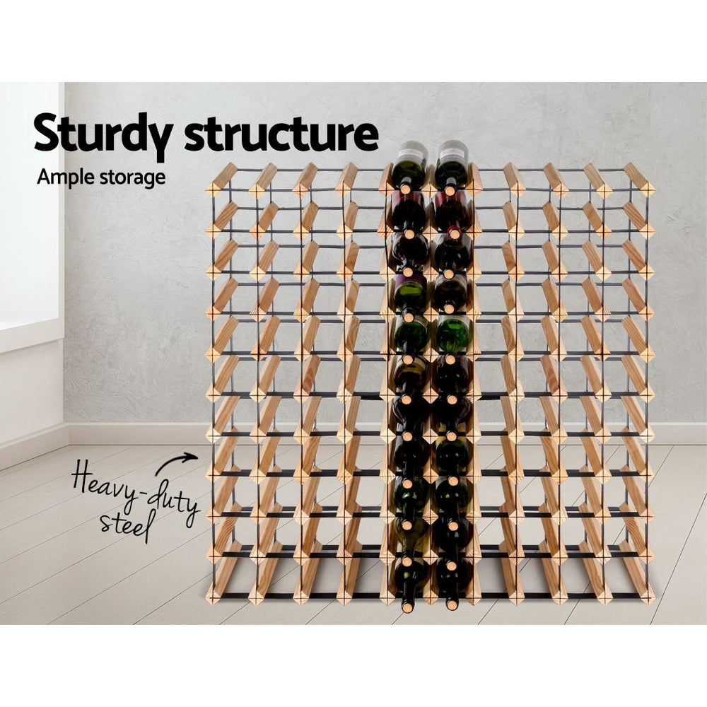 110 Bottle Timber Wine Cellar Storage Rack