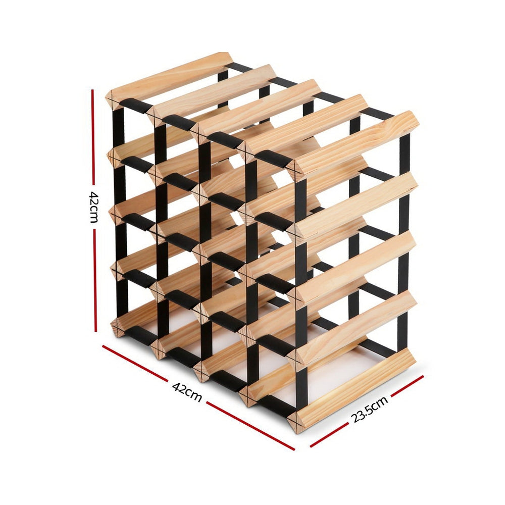 20 Bottle Wine Rack - Pine Wood - Homecoze
