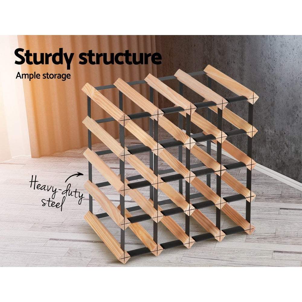 20 Bottle Wine Rack - Pine Wood - Homecoze