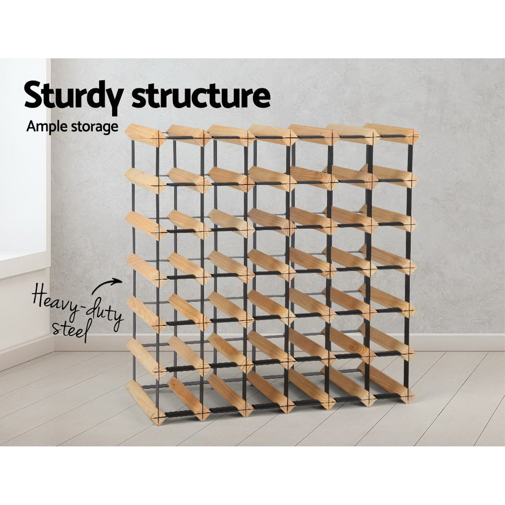 42 Bottle Wine Rack - Pine Wood - Homecoze