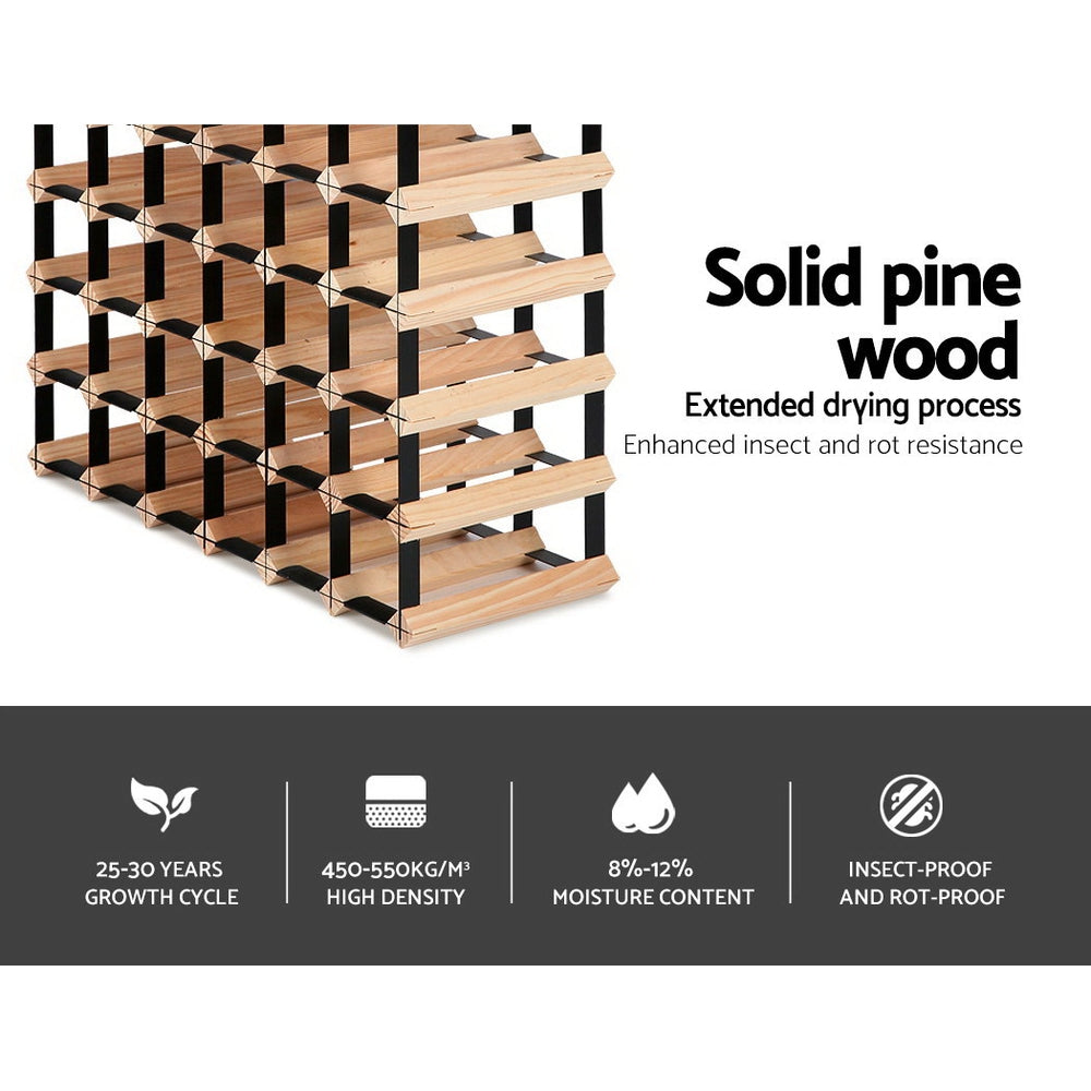 42 Bottle Wine Rack - Pine Wood - Homecoze