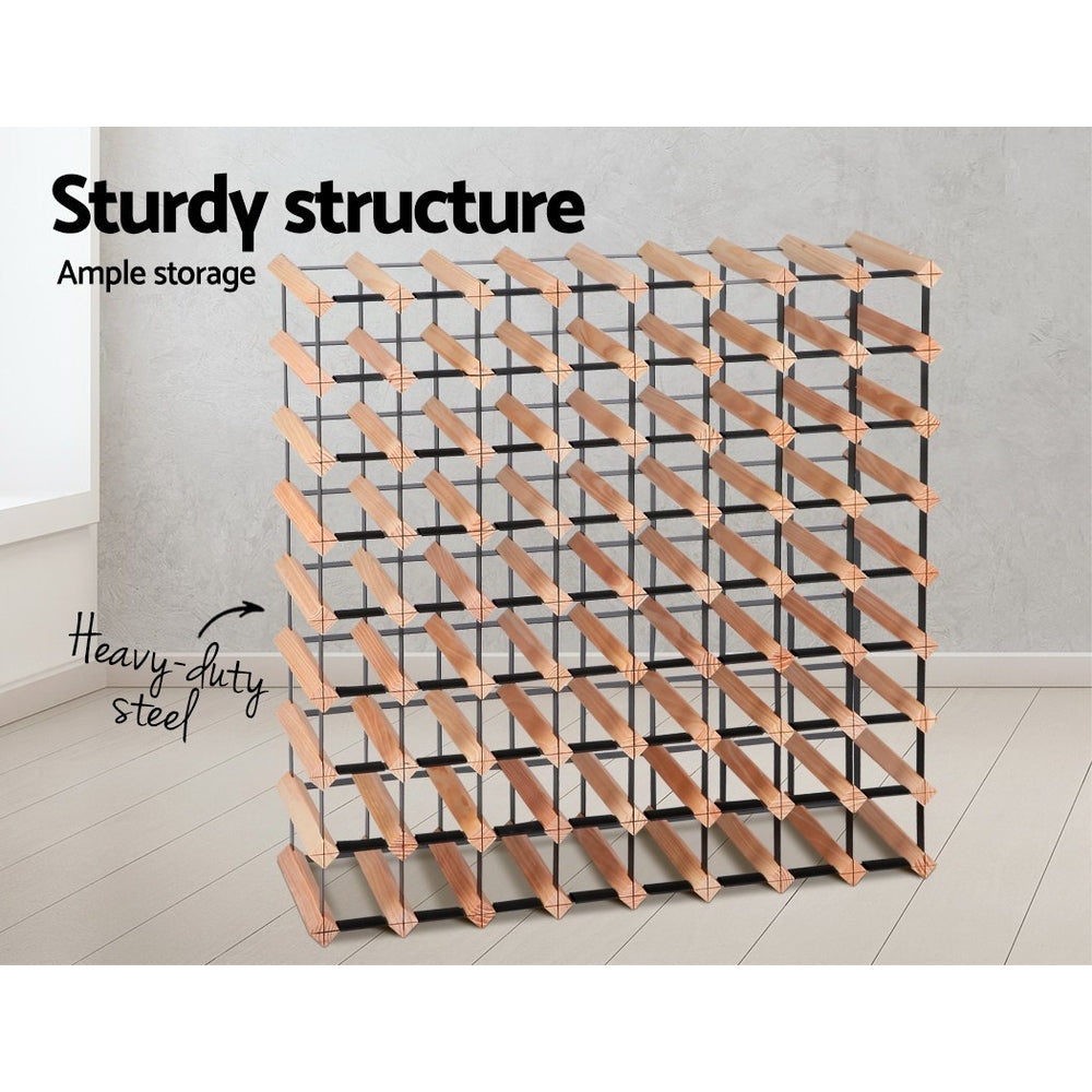 72 Bottle Wine Rack - Pine Wood - Homecoze