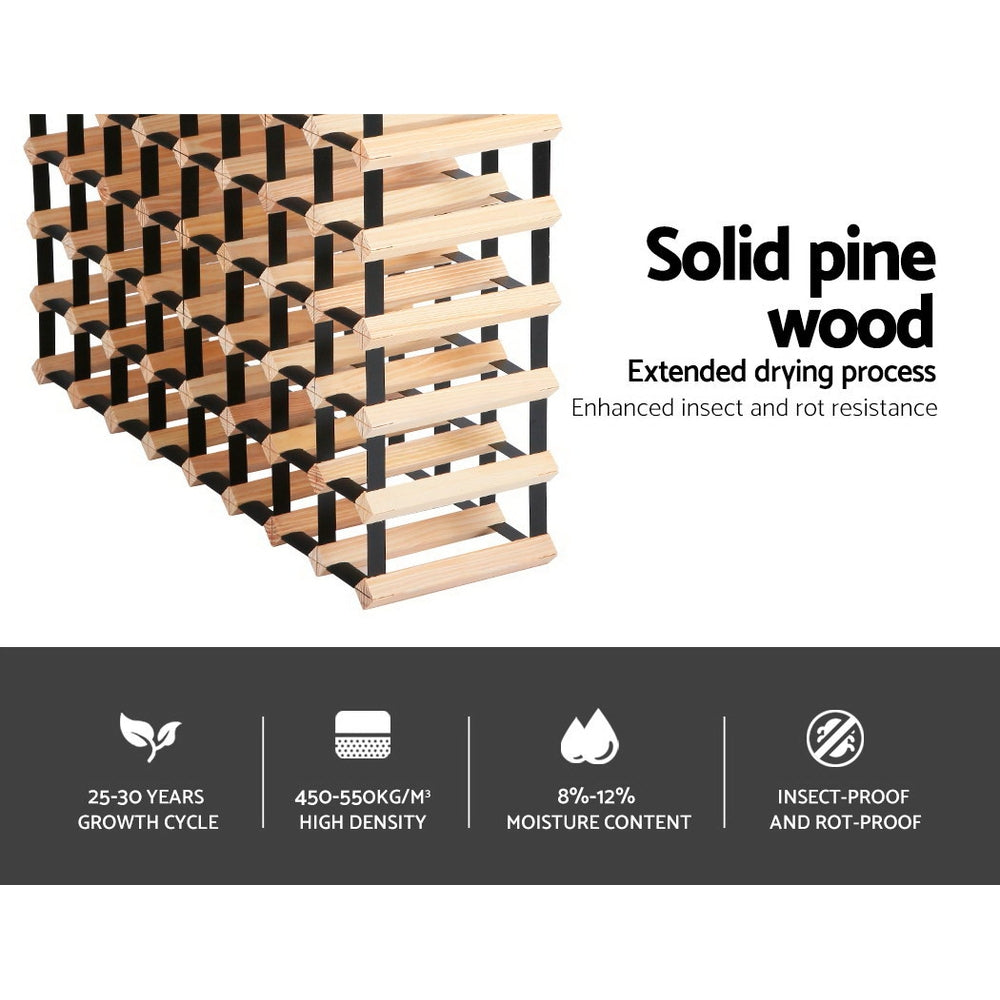 72 Bottle Wine Rack - Pine Wood - Homecoze