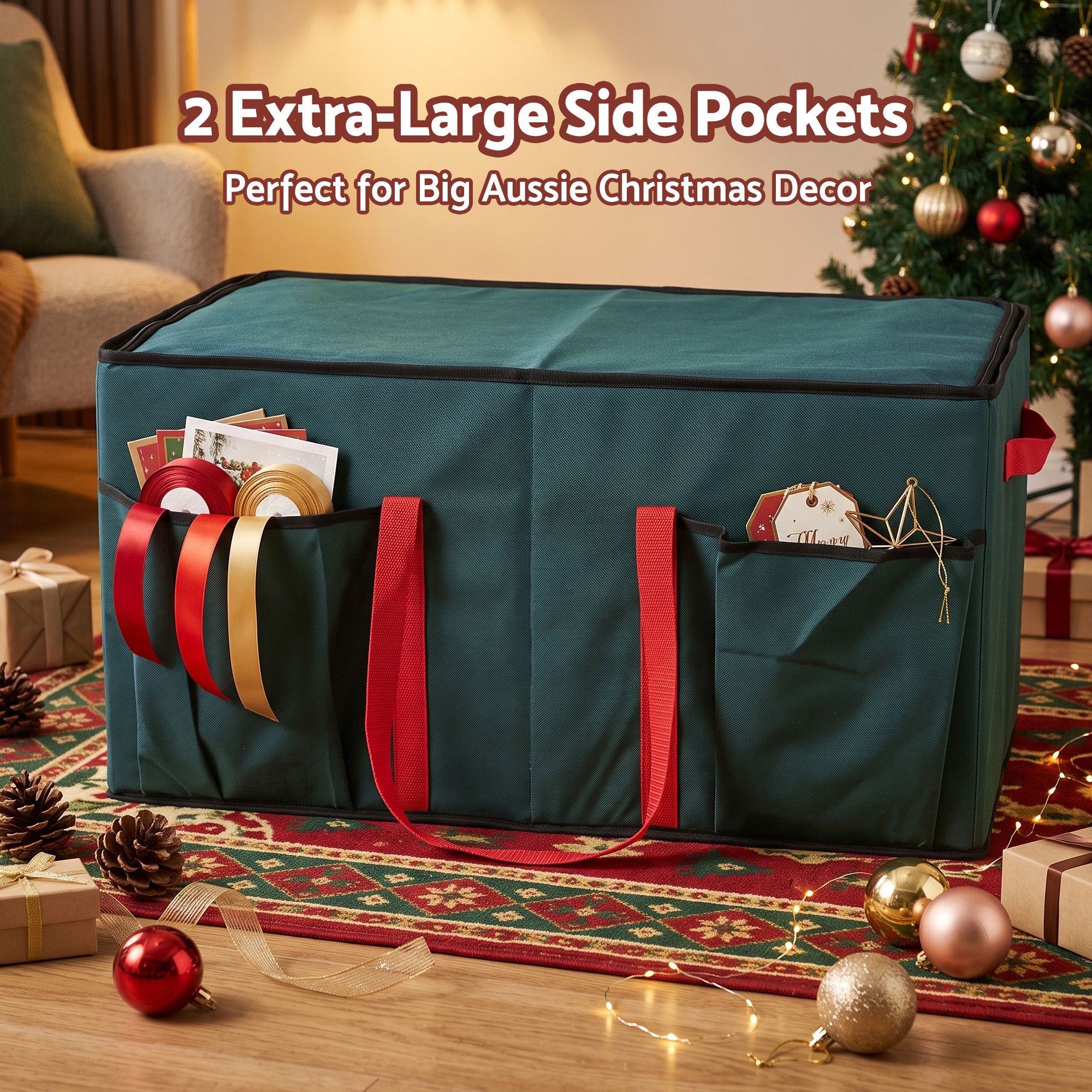 Christmas Bauble Storage Box 128 Slots - Green
