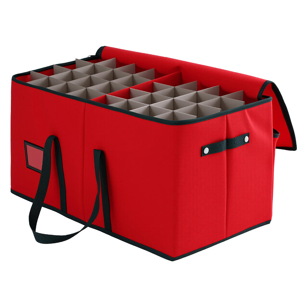 Jingle Jollys Christmas Baubles Storage Box 128 Slots Decor Ornaments Container - Homecoze
