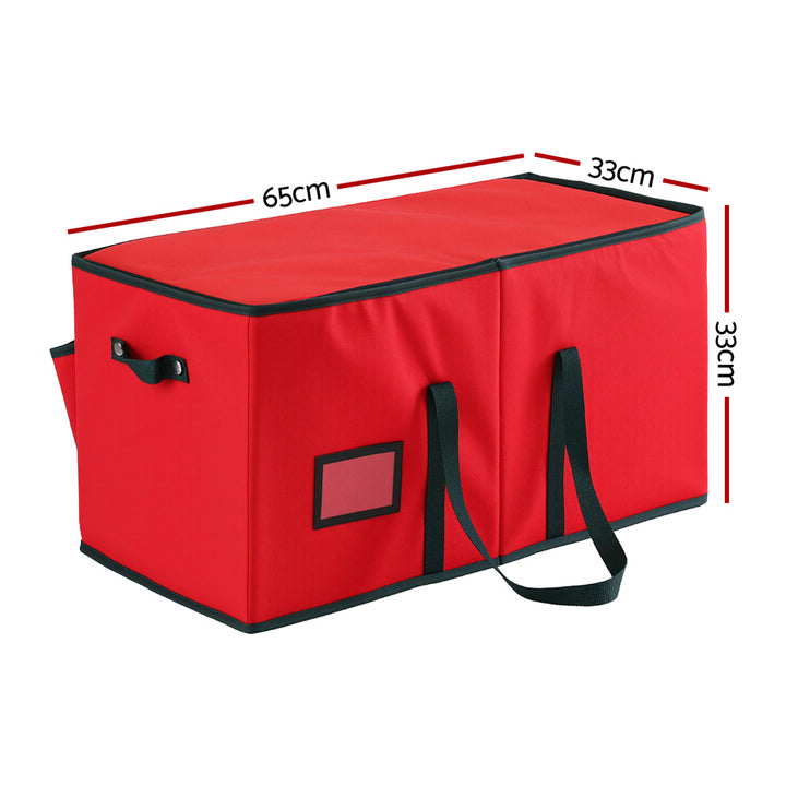 Jingle Jollys Christmas Baubles Storage Box 128 Slots Decor Ornaments Container - Homecoze