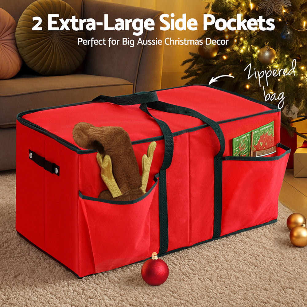 Jingle Jollys Christmas Baubles Storage Box 128 Slots Decor Ornaments Container - Homecoze