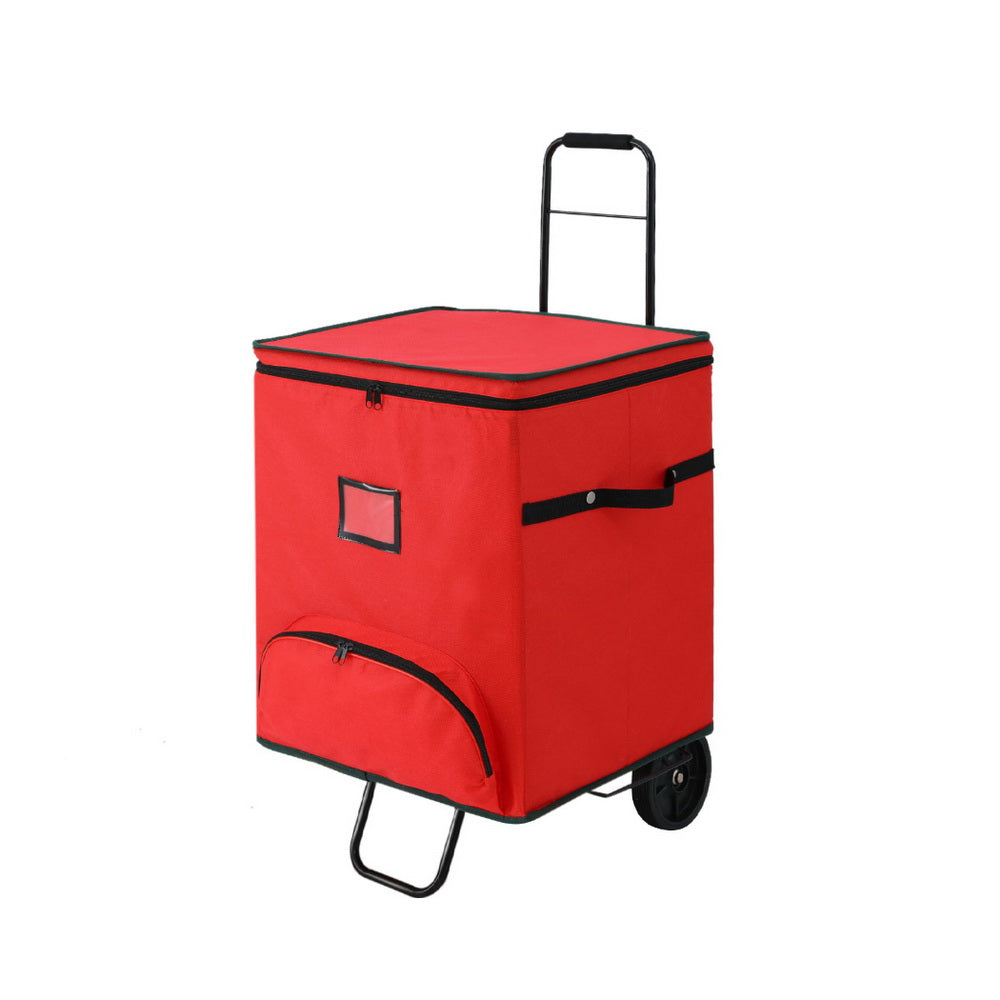 Christmas Bauble Storage Box 125 Divider Roller Cart - Homecoze