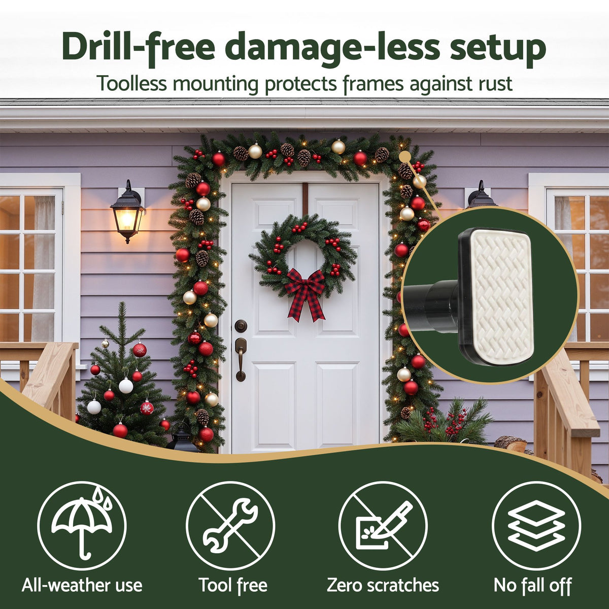 Adjustable Christmas Garland & Wreath Door Hanger 85-125cm