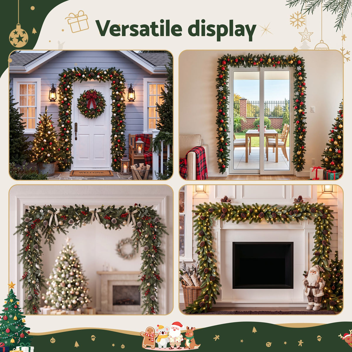 Adjustable Christmas Garland & Wreath Door Hanger 85-125cm