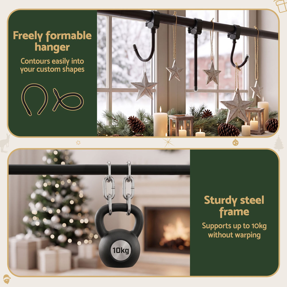 Adjustable Christmas Garland & Wreath Door Hanger 85-160cm