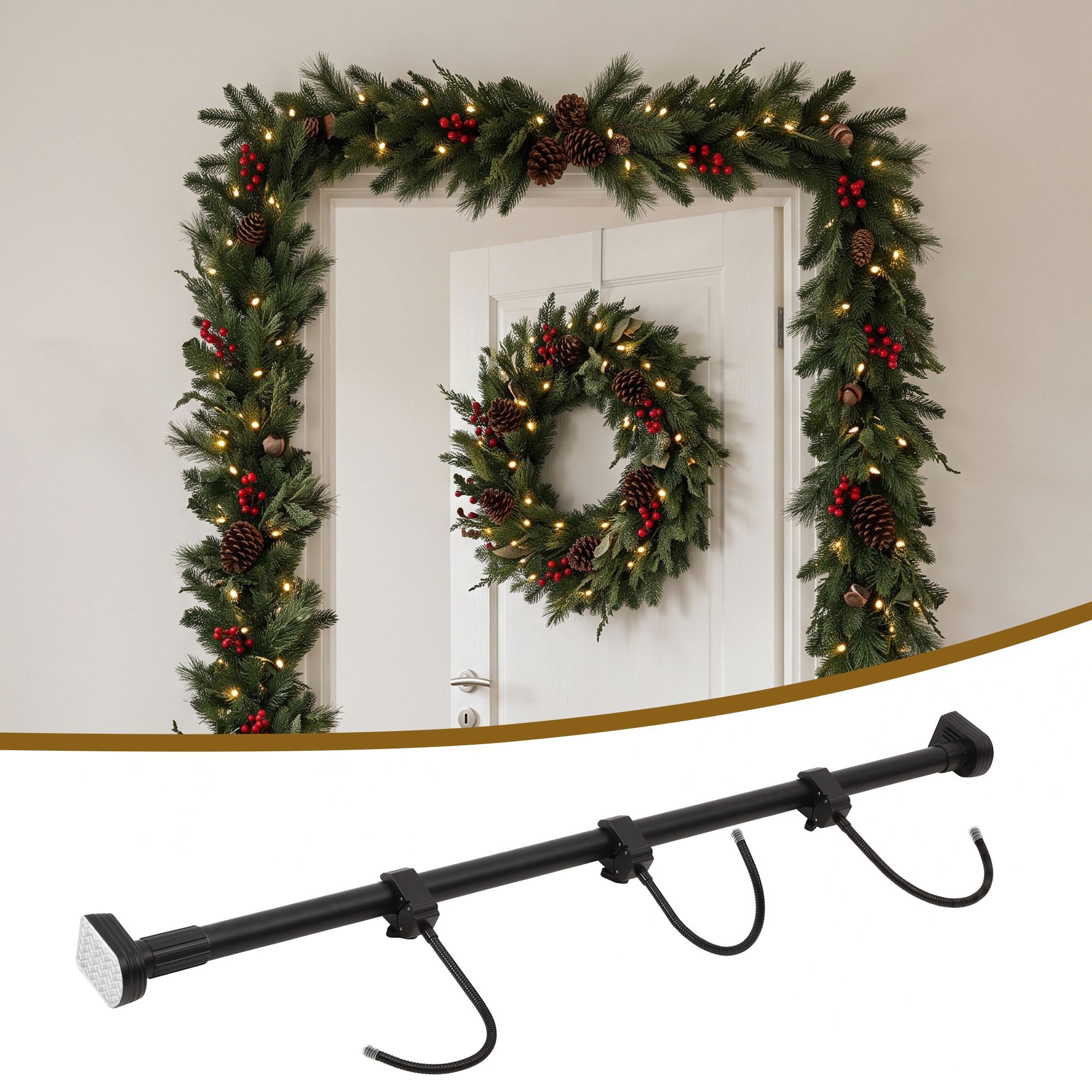 Adjustable Christmas Garland & Wreath Door Hanger 85-160cm