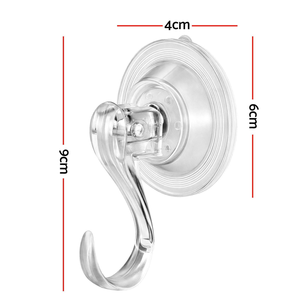 2PC Christmas Wreath Suction Hooks - Clear