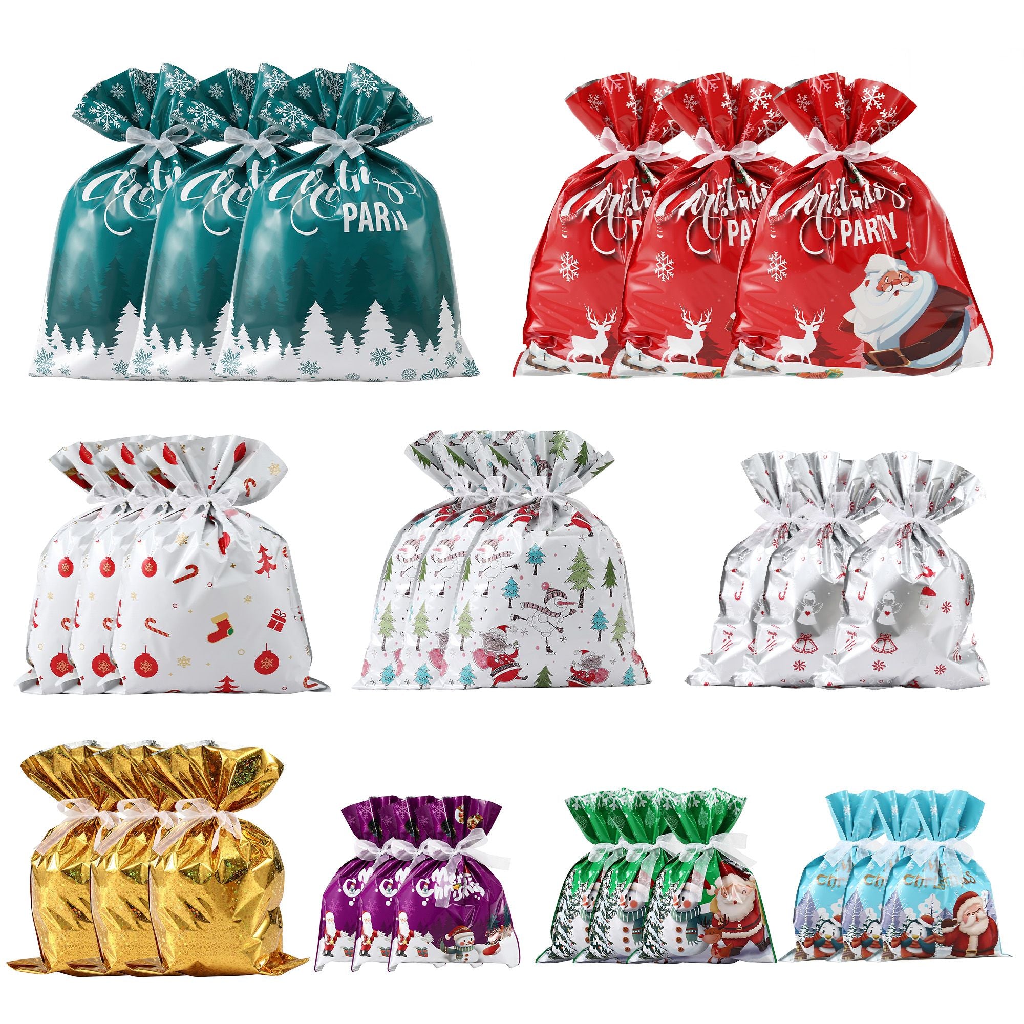 27PC Christmas Gift Bag Set - 9 Designs