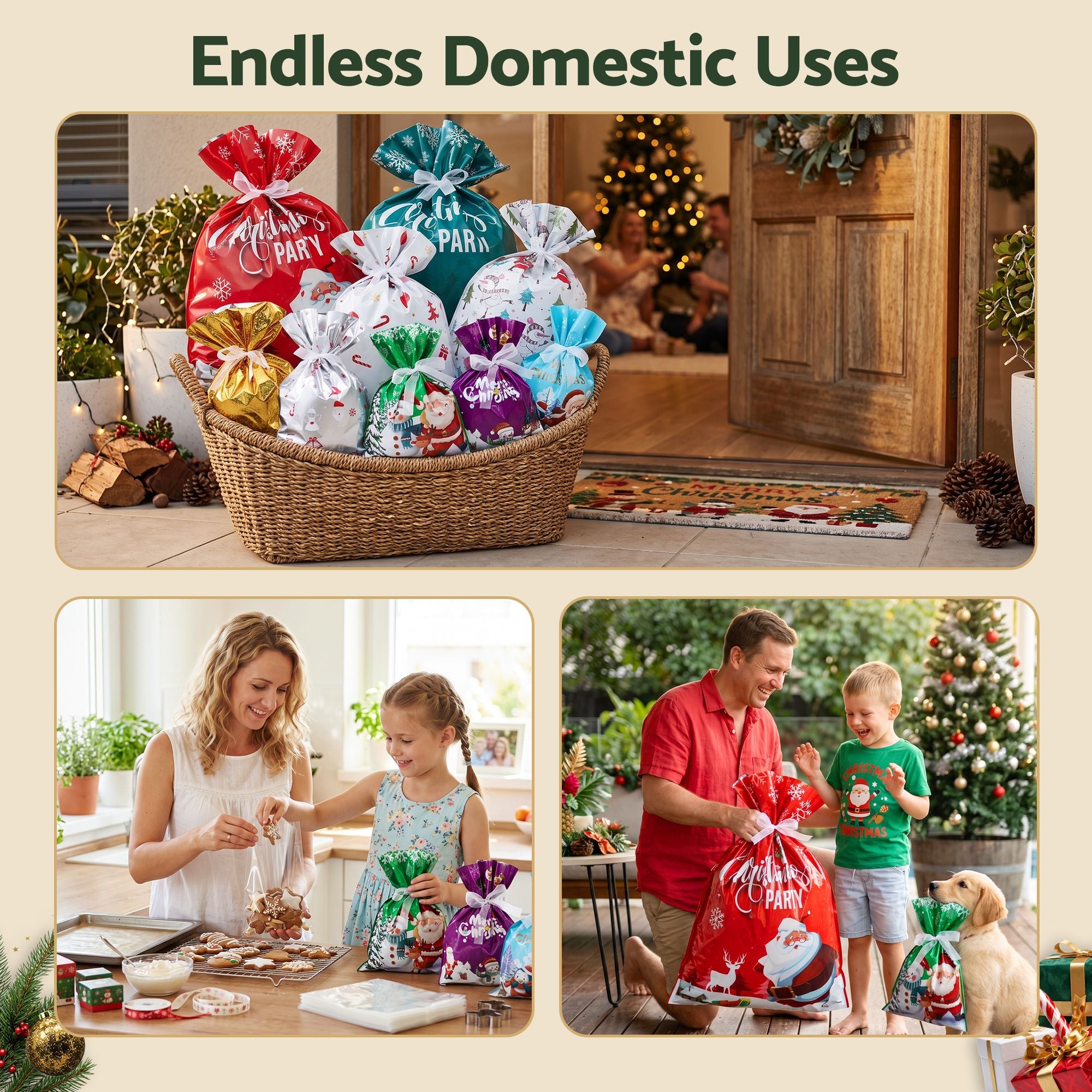 27PC Christmas Gift Bag Set - 9 Designs