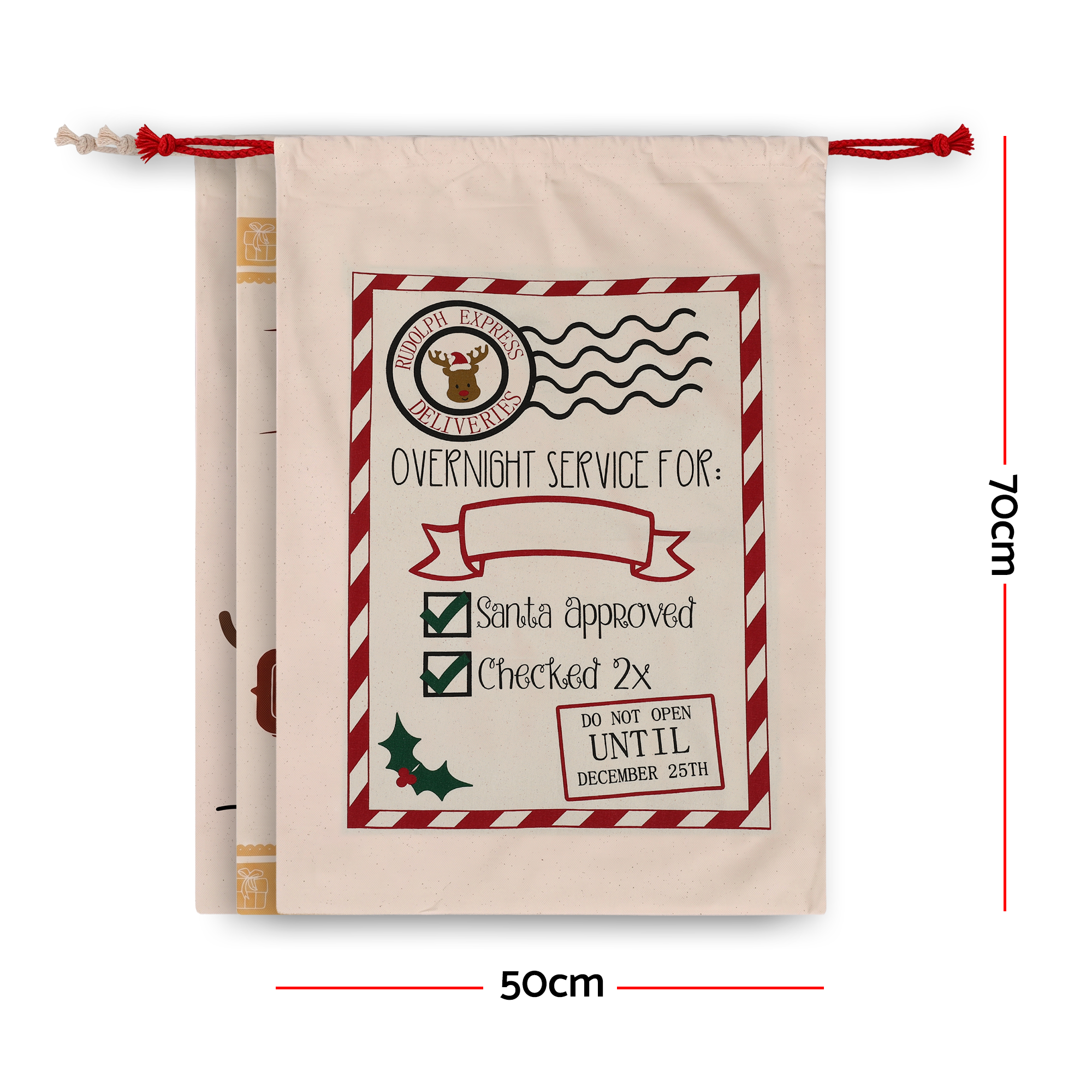 3PC Christmas Santa Sack Set - 70 x 50cm