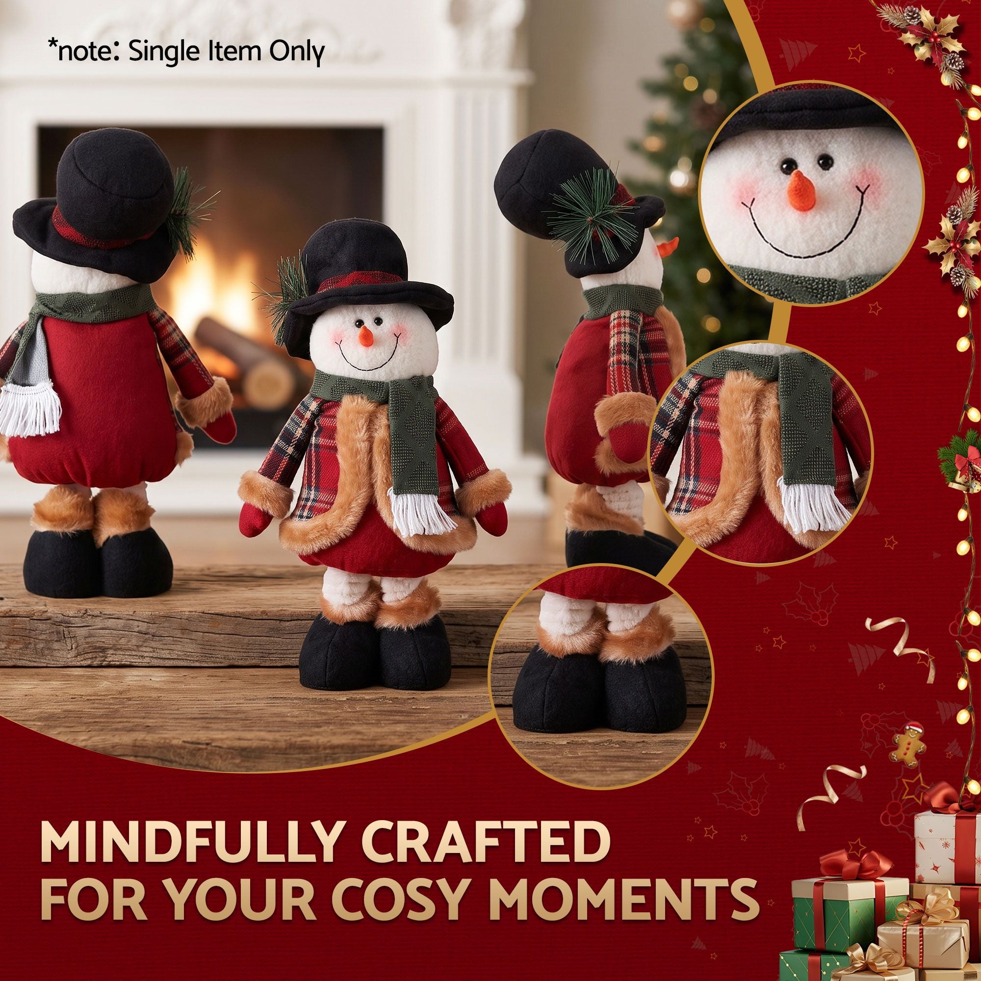 Telescopic Snowman Christmas Decoration 40-56cm