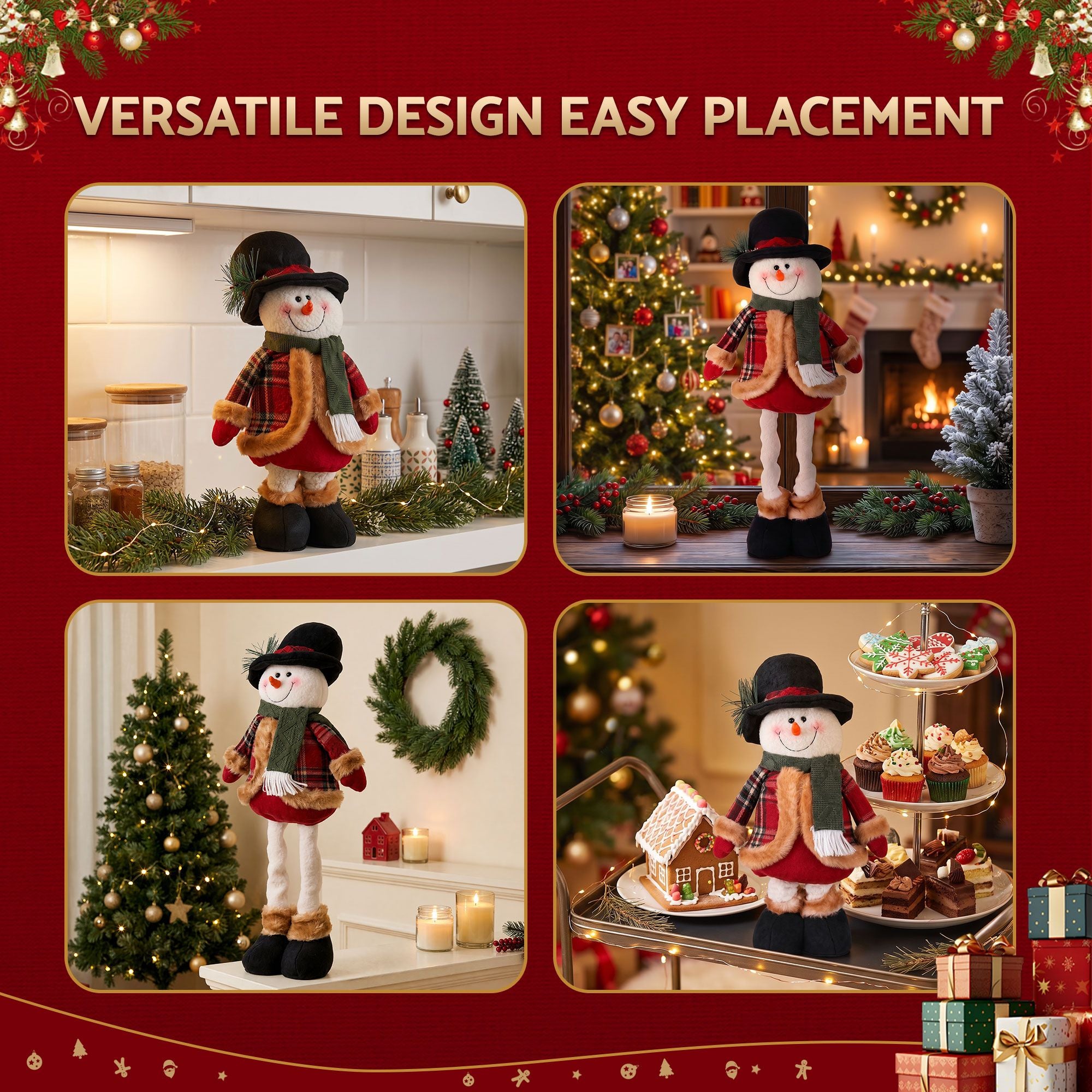 Telescopic Snowman Christmas Decoration 40-56cm