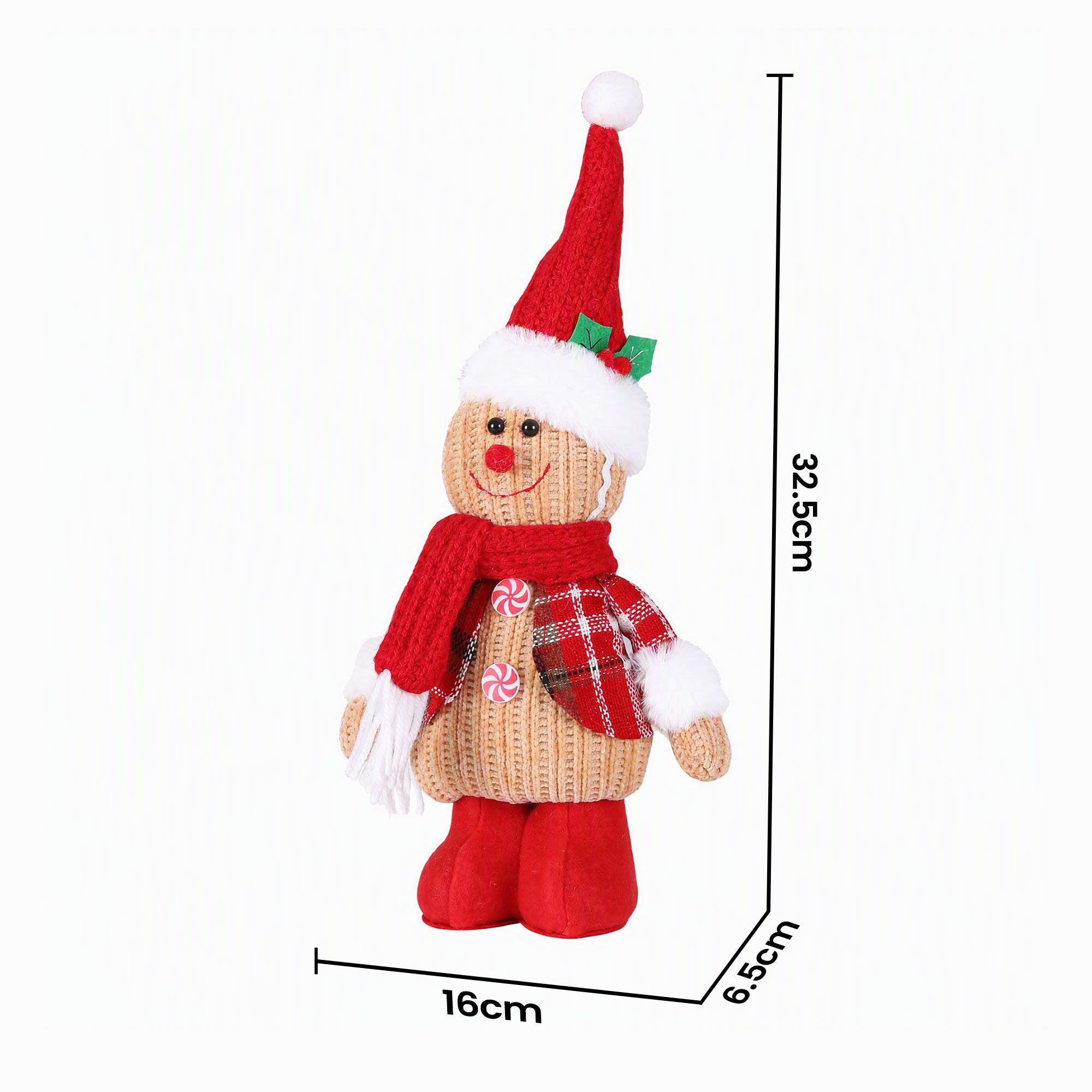 Standing Gingerbread Man Christmas Decoration 33cm