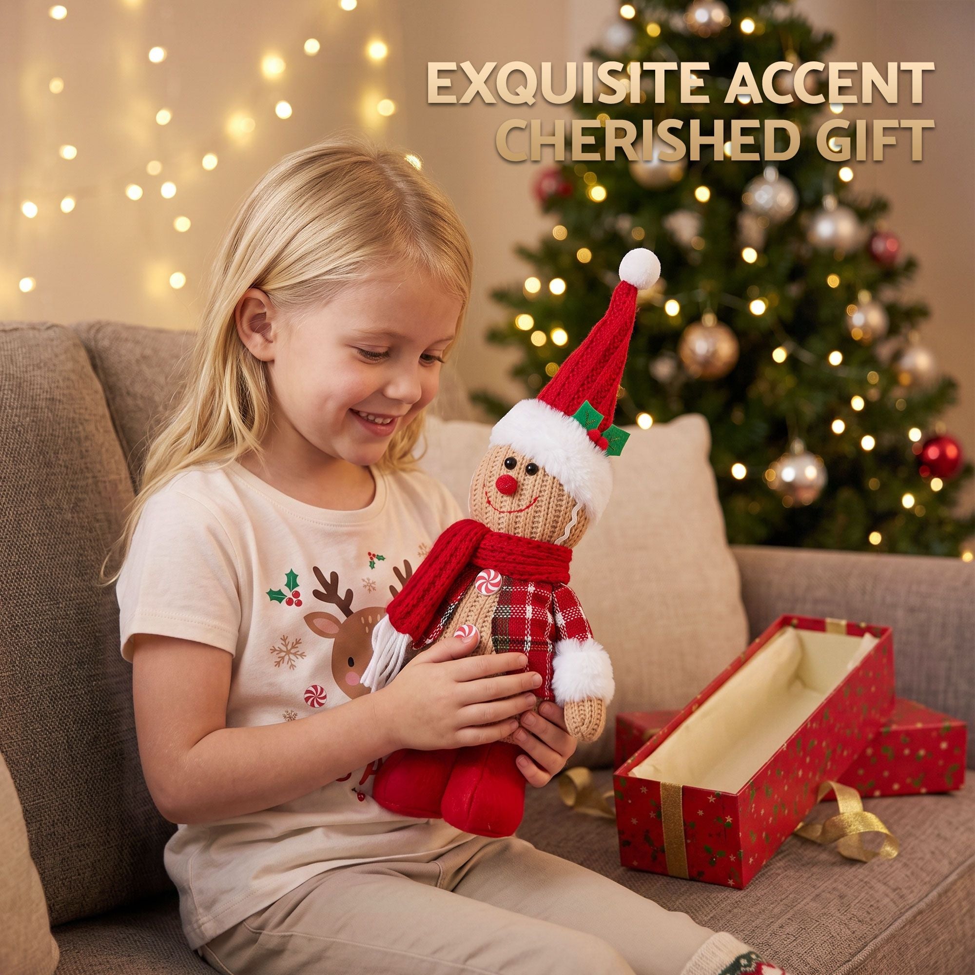Standing Gingerbread Man Christmas Decoration 33cm
