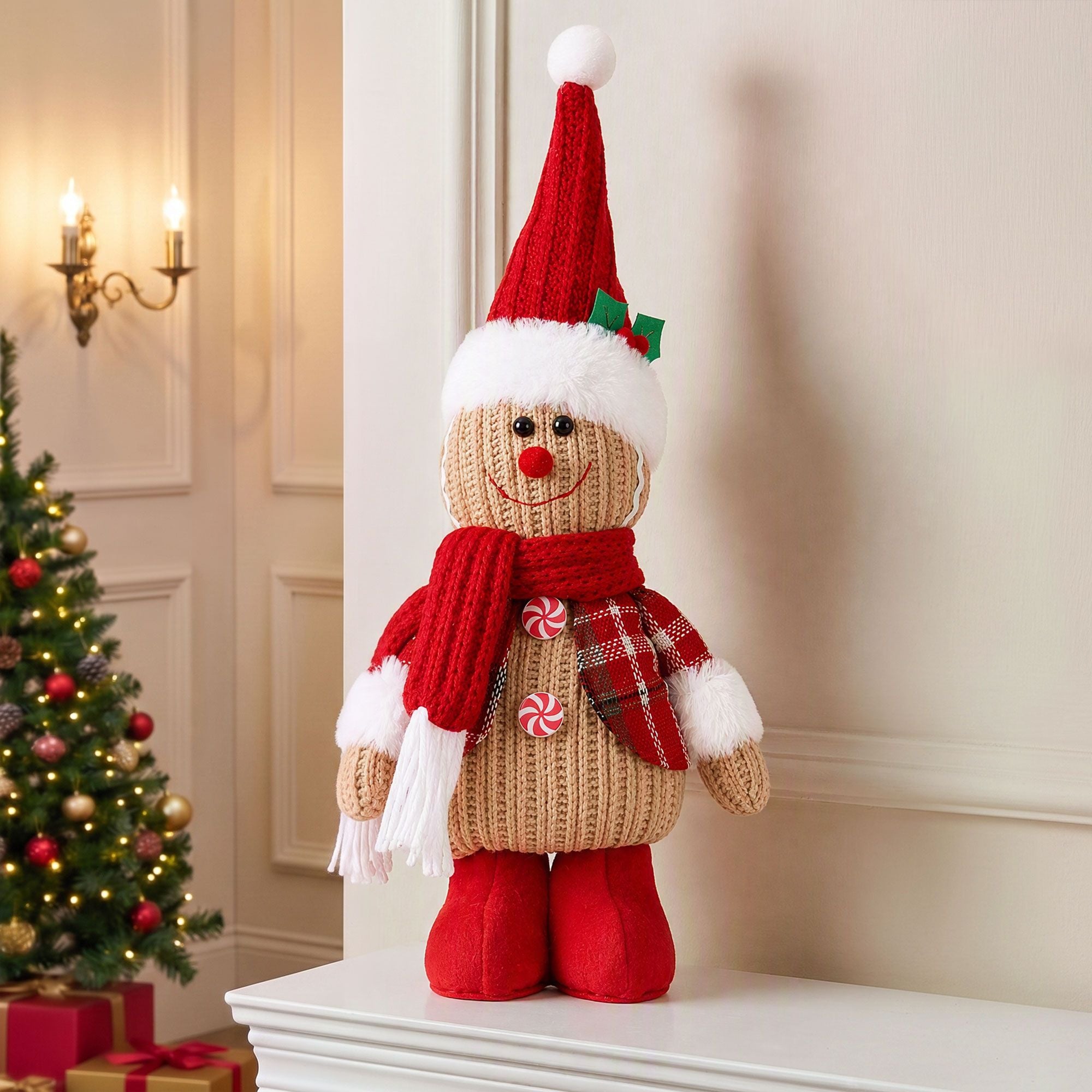 Standing Gingerbread Man Christmas Decoration 33cm