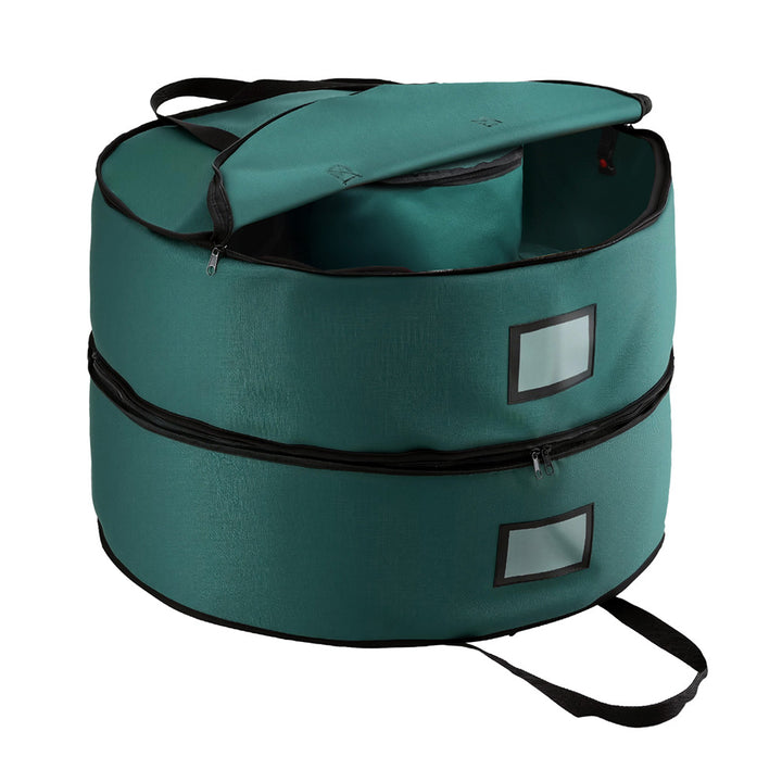 Jingle Jollys Christmas Garland Wreath Storage Bag 2-Tier Ornaments Holder 60cm - Homecoze