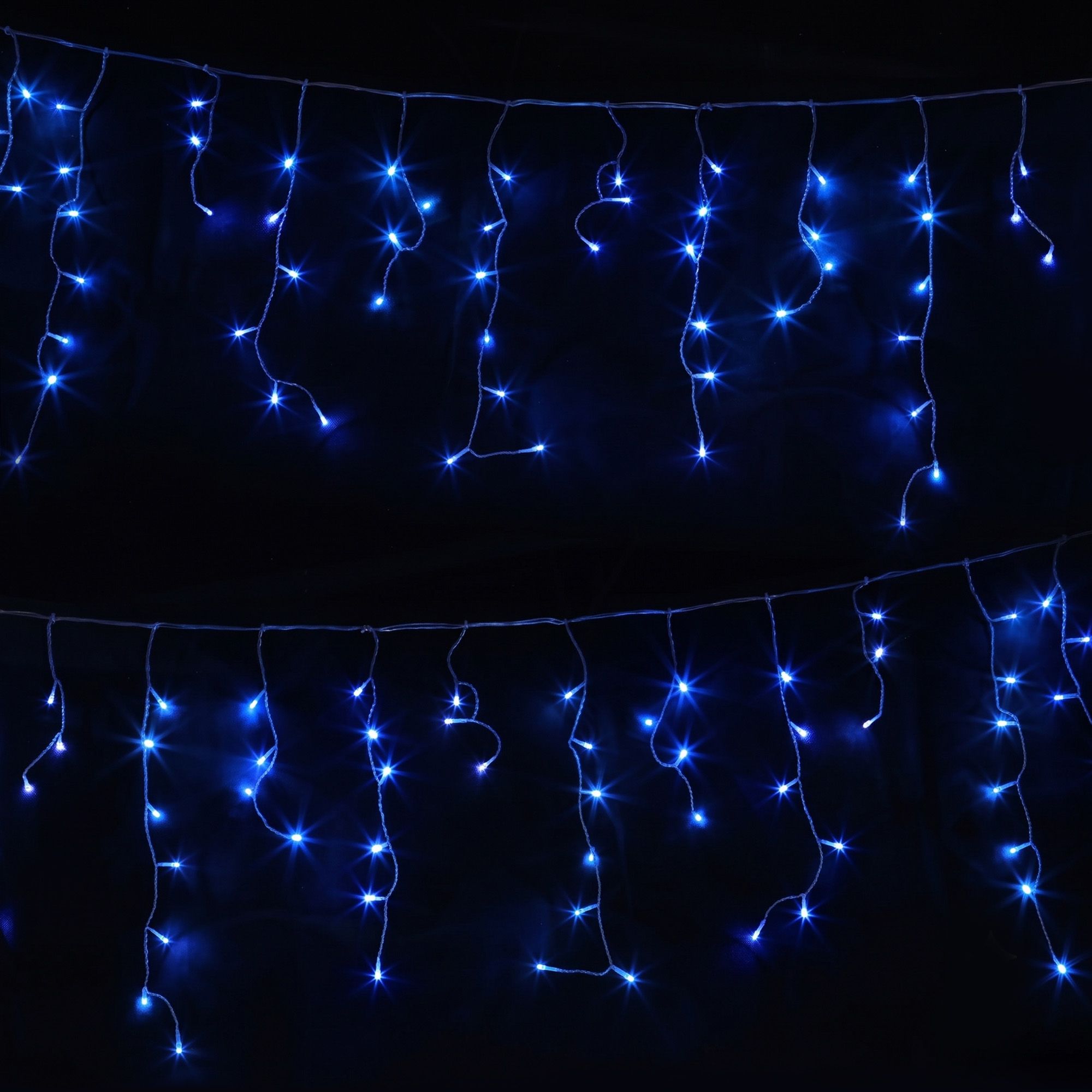 32m Solar Icicle Christmas Lights 960 LED - Blue
