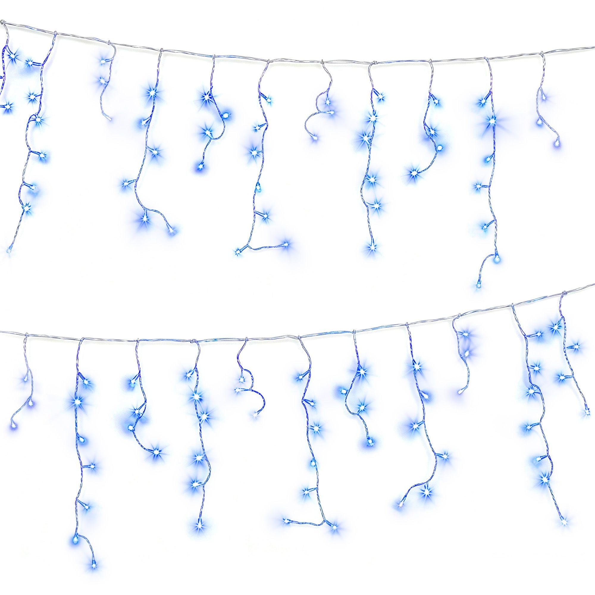 32m Solar Icicle Christmas Lights 960 LED - Blue