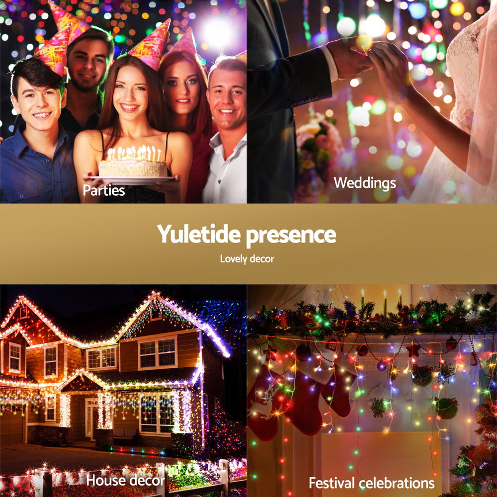 32m Christmas Icicle Lights 960 LED - Multicolour - Homecoze