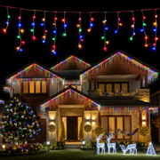 32m Solar Icicle Christmas Lights 960 LED - Multicolour