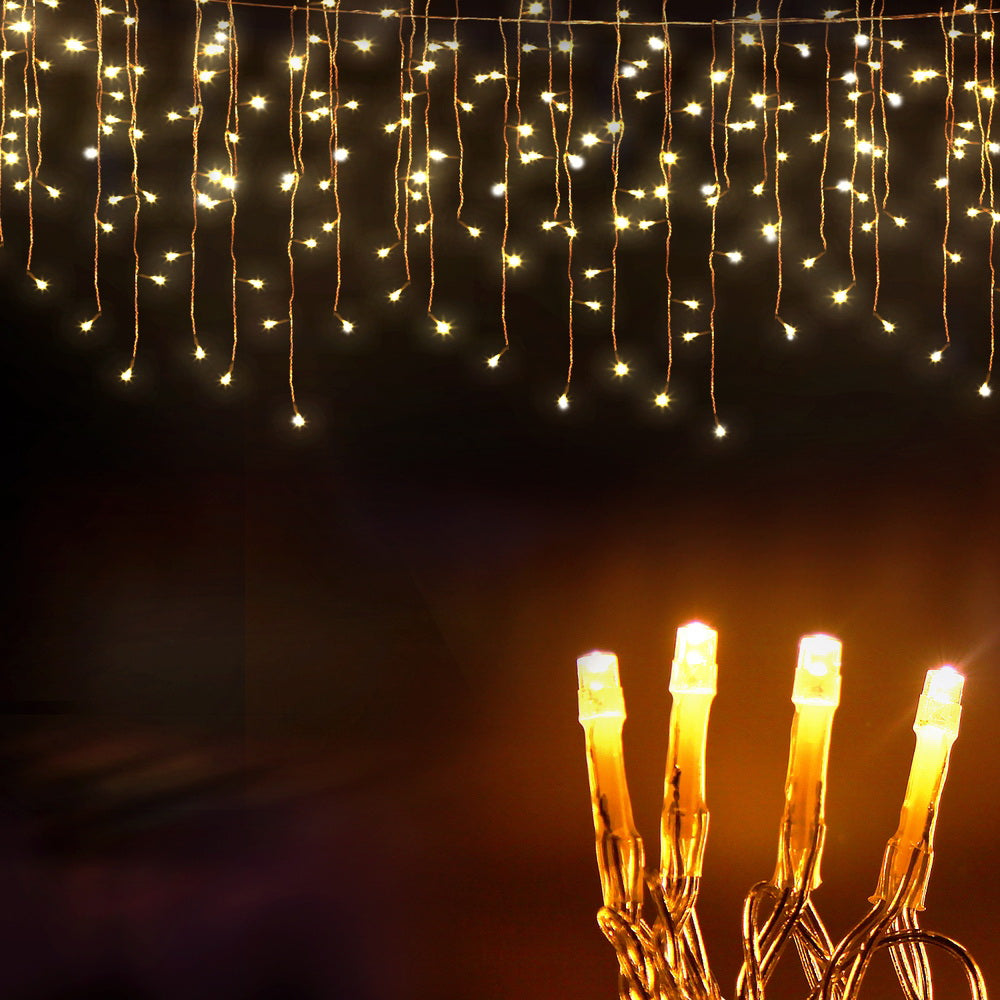 32m Christmas Icicle Lights 960 LED - Warm White - Homecoze