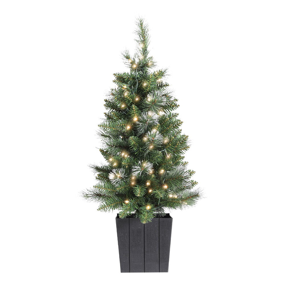 3FT (90cm) Mini Potted Christmas Tree with Battery LEDs - Homecoze