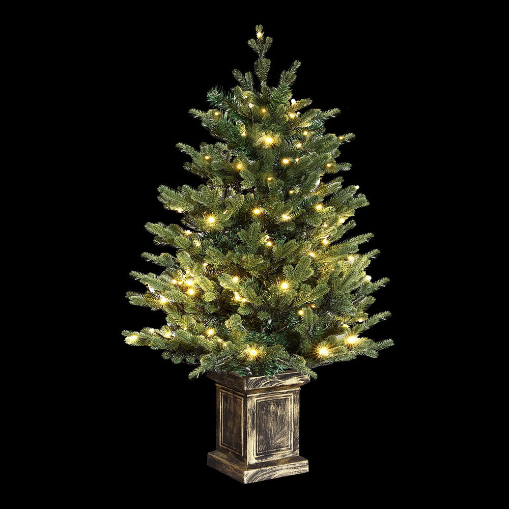 Jingle Jollys Christmas Tree 1.2M LED Potted Xmas Tree Party Decor 8 Light Modes - Homecoze