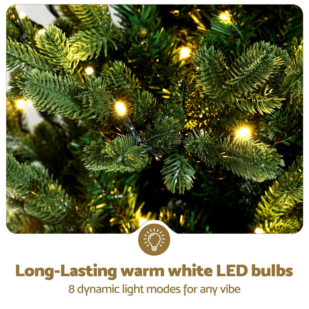 Jingle Jollys Christmas Tree 1.2M LED Potted Xmas Tree Party Decor 8 Light Modes - Homecoze