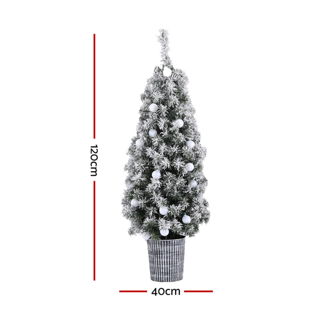 4FT (1.2m) Small Potted Christmas Tree with LEDs - Homecoze